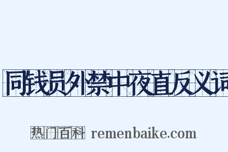 同钱员外禁中夜直反义词是什么意思的图片